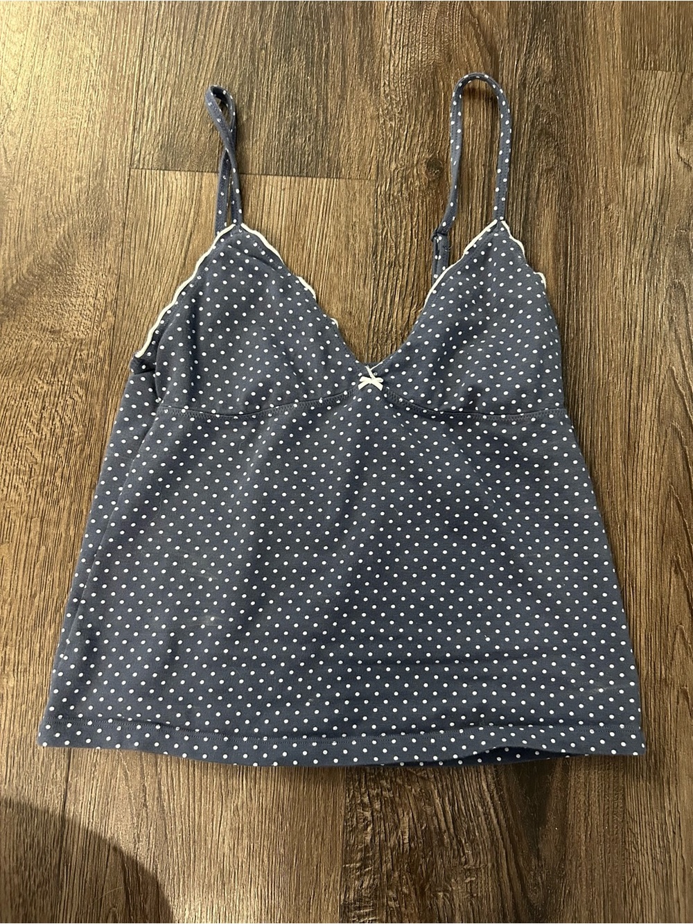 John Galt Navy Polka Dot Tank Top